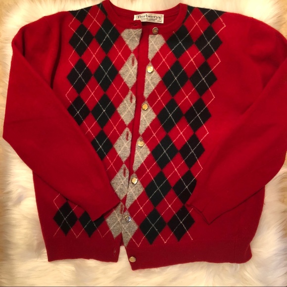 vintage burberry cardigan